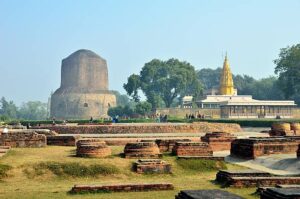 Dhamek stupa in Sarnath. The location of the Buddha's first teaching after enlightenment.